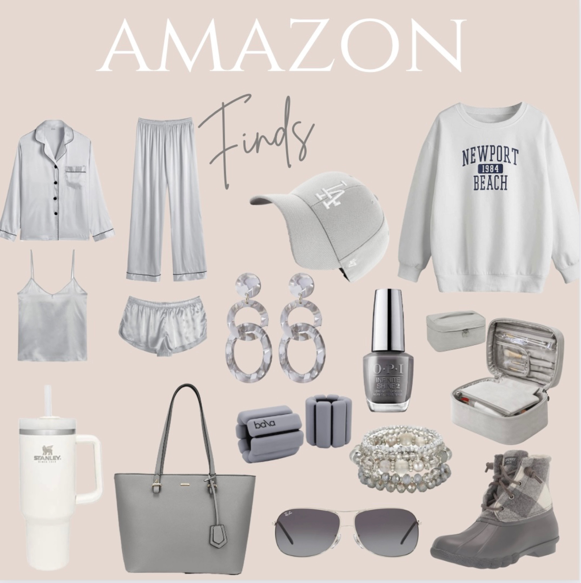 Amazon finds. Women’s wear. Satin pj’s purse. Earrings. Boots. Mail polish. Ball hat. Sunglasses. Jewelry case 

#LTKHoliday #LTKSeasonal #LTKGiftGuide
