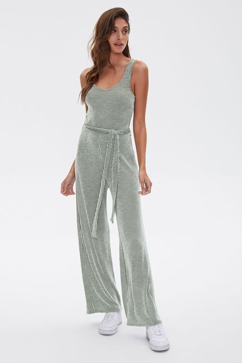 Ribbed Pinstriped Jumpsuit | Forever 21 (US)
