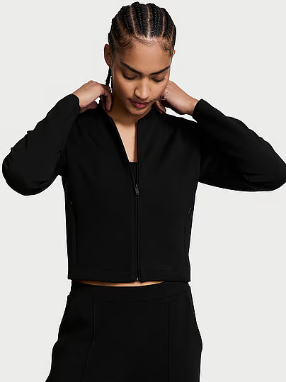 VSX Featherweight Knit Full-Zip Jacket, Black, S - Women's Hoodies & Sweatshirts - Victoria's Secret | Victoria's Secret (US / CA )