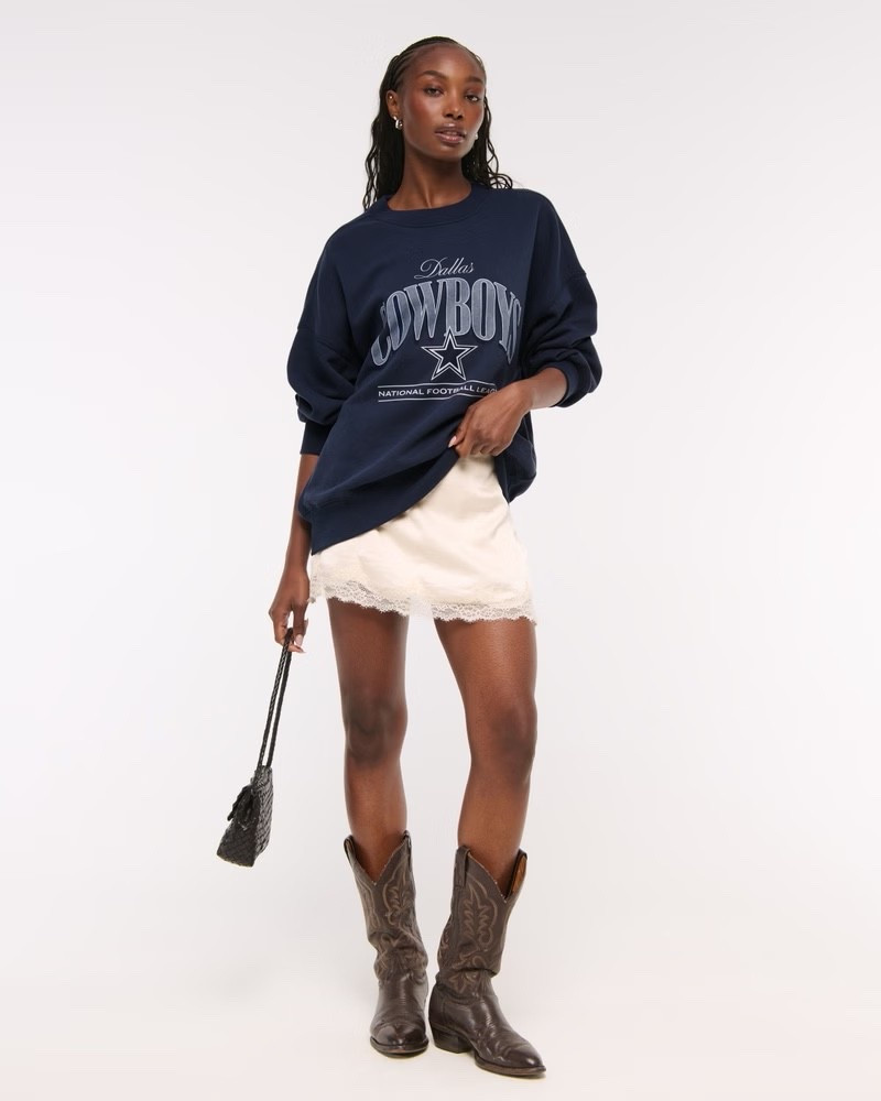 Dallas Cowboys Vintage Sunday Crew from Abercrombie. Cutest look for NFL Game Day!
