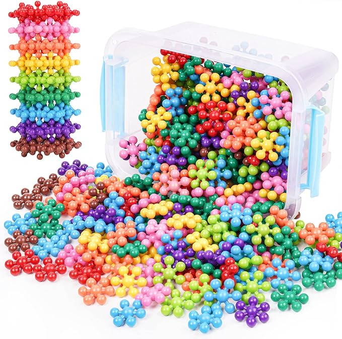 Snowflake Interlocking Building Block Educational Toy 300PCS for Kids Ages 3+, Multi-Color Solid ... | Amazon (US)