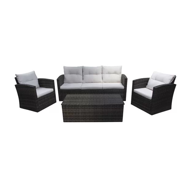 Aronson Polyethylene (PE) Wicker 5 - Person Seating Group with Cushions | Wayfair North America