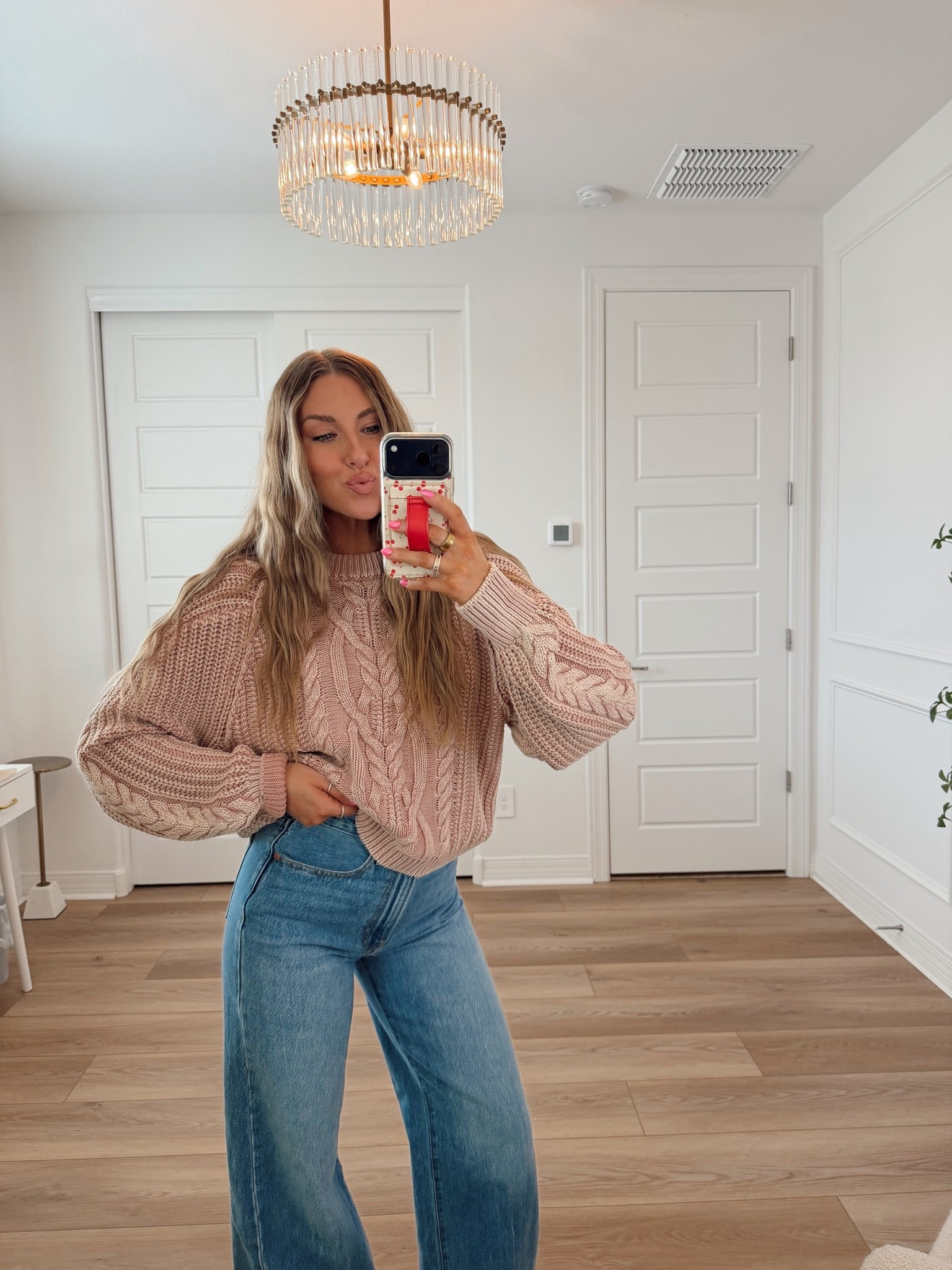 Obsessed with this chunky knit sweater from the #NSale! Wearing a small. And these jeans are my fave I’m wearing a 27