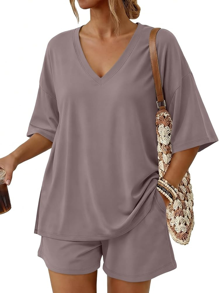 Trendy Queen Womens Short Set 2 Piece Lounge Sets 2026 Summer Loose Outfits | Amazon (US)