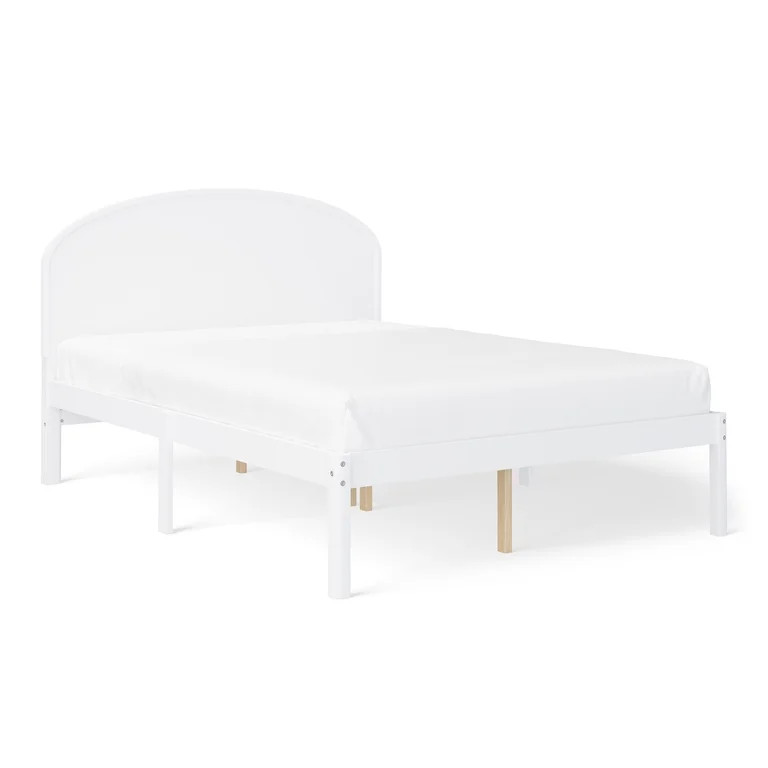 Mainstays Kids Full Size Wood Platform Bed Frame, White | Walmart (US)
