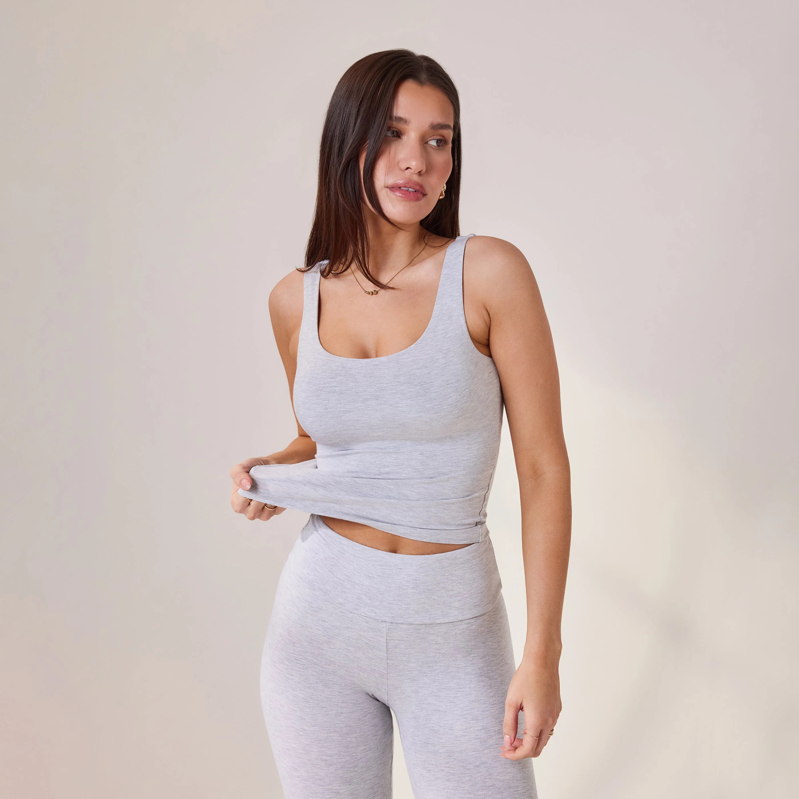 Lightweight Everyday Tank Top | Light Grey Marl | LOVALL