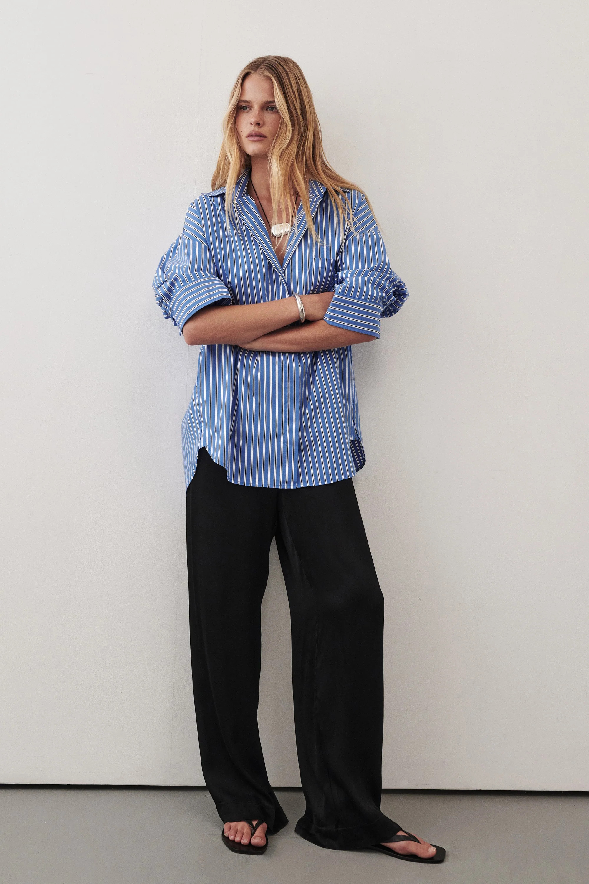 MONICA BLACK SATIN PANT | DISSH