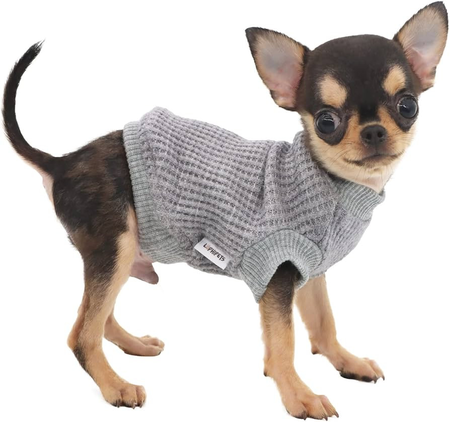 LOPHIPETS Lightweight Dog Sweaters for Puppy Small Dogs Puppy Chihuahua Yorkie Clothes-Gray/XXS | Amazon (US)