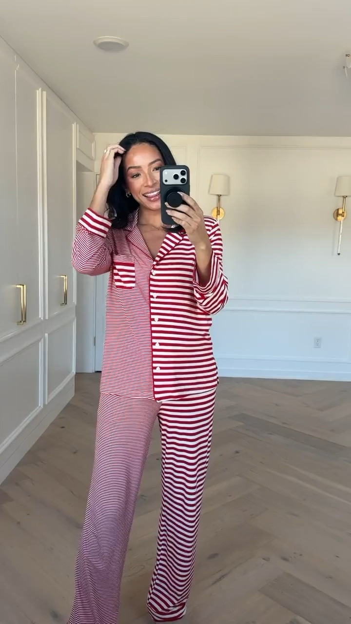 These Pjs are so comfortable, soft and they're 30% OFF right now! Wearing size M stripe pjs 

Holiday pjs
Christmas pjs 
Victoria's secret 
Striped pjs 
Matching set 
Loungewear 

#LTKSaleAlert #LTKHoliday #LTKFindsUnder100