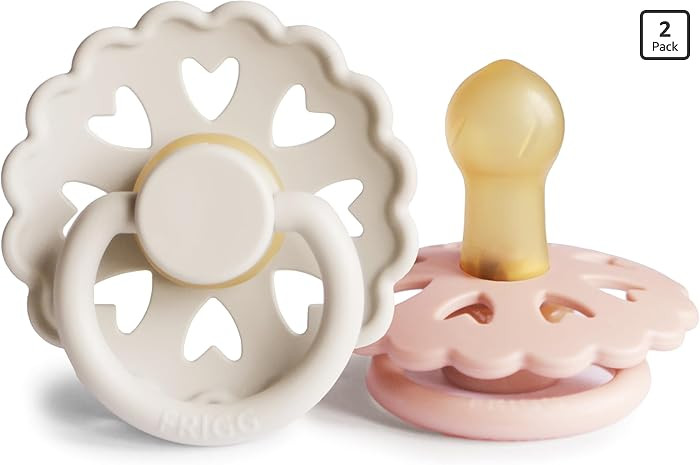 FRIGG Andersen Fairytale Natural Rubber Baby Pacifier | Made in Denmark | BPA-Free (Cream/Blush, ... | Amazon (US)