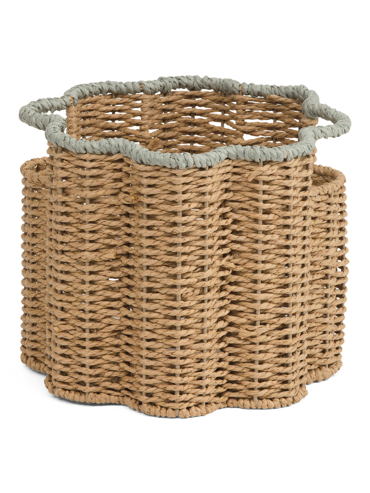 Small Paper Basket With Scallop Accent | TJ Maxx