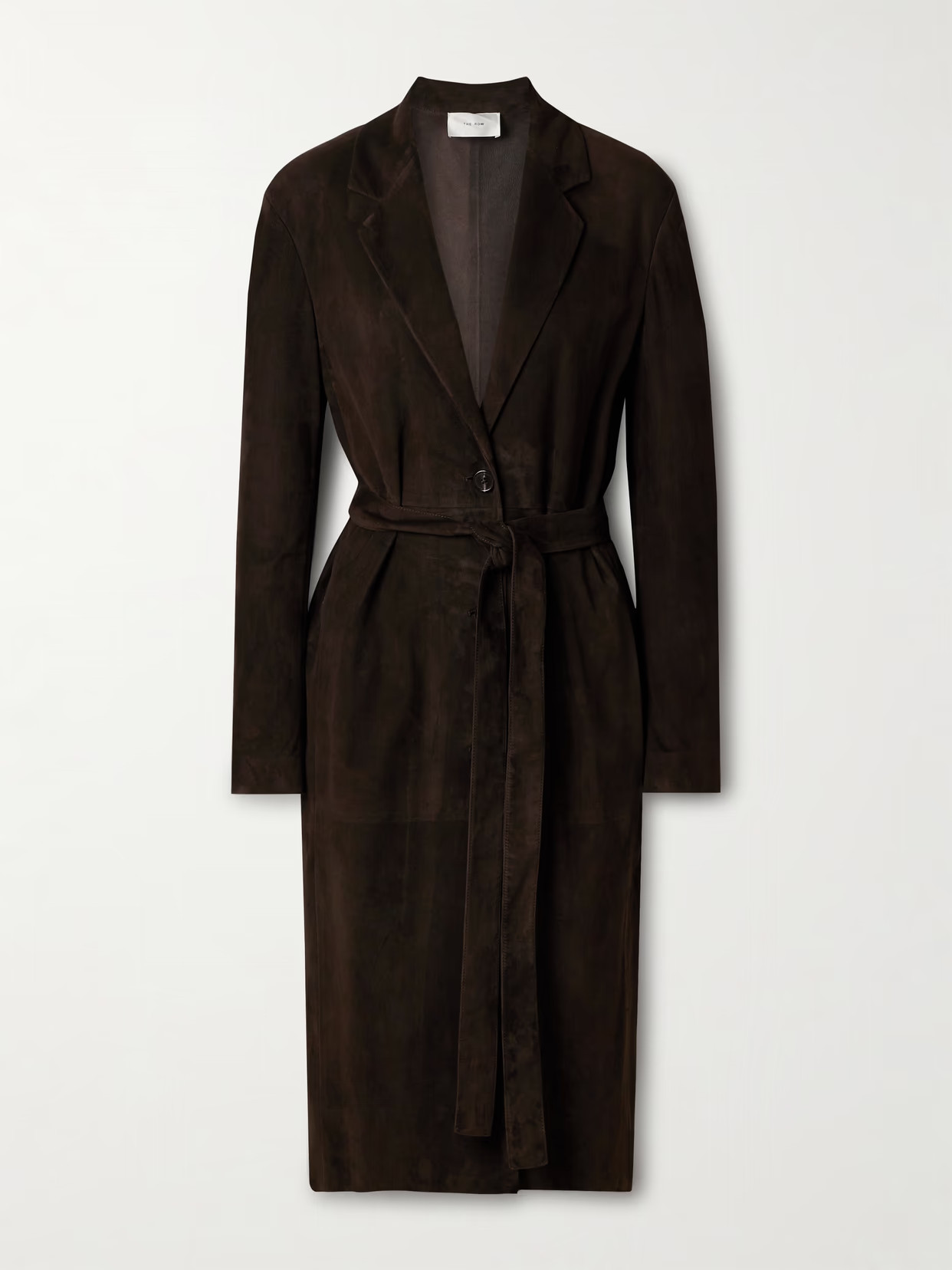 The Row - Babilonia Suede Coat - Brown | NET-A-PORTER (US)