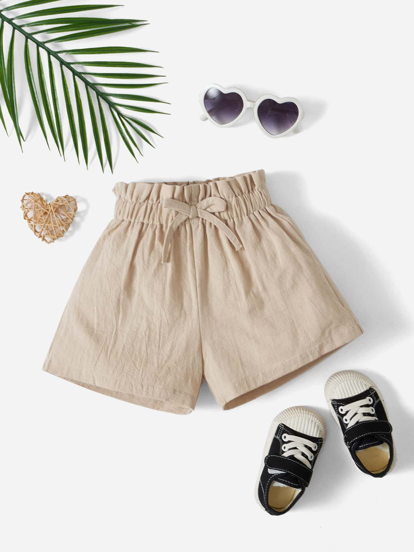 SHEIN Baby Girl Bow Front Paperbag Waist Shorts | SHEIN
