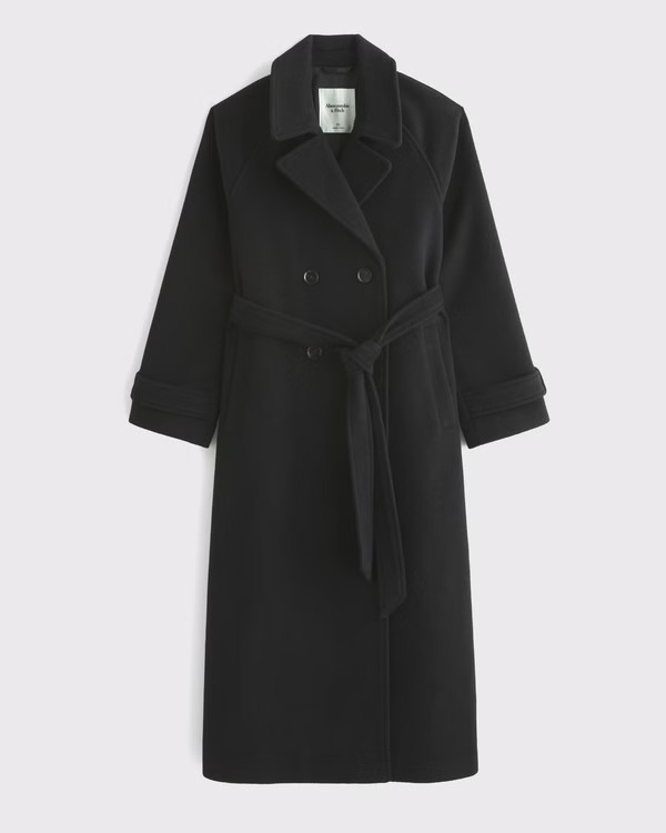 Wool-Blend Trench Coat | Abercrombie & Fitch (US)