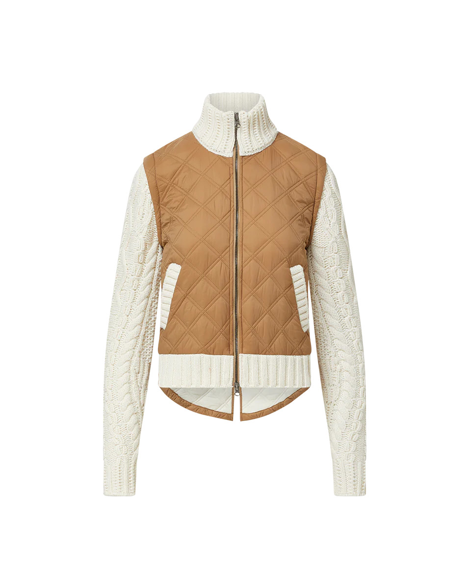 Patra Mixed-Media Jacket in Russet/Ivory | Veronica Beard | Veronica Beard