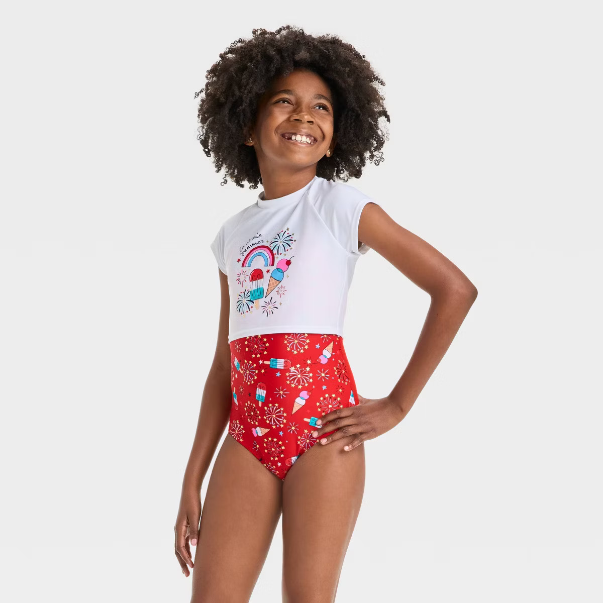Girls' Celebrate Summer One Piece Swimwear Set - Cat & Jack™ | Target