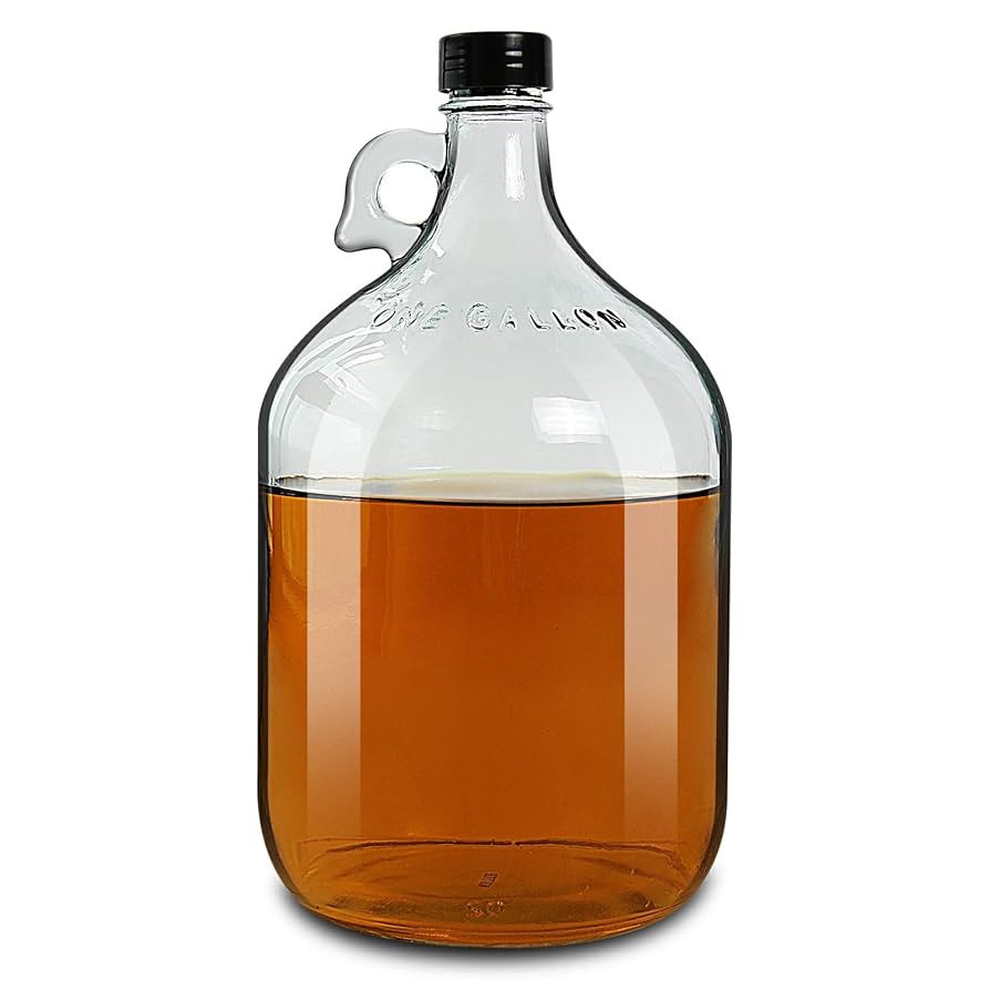 1 Gallon (128oz) Glass Jug, Glass Water Bottles with Handle, Growler Jugs Includes 38 mm Polyseal... | Amazon (US)