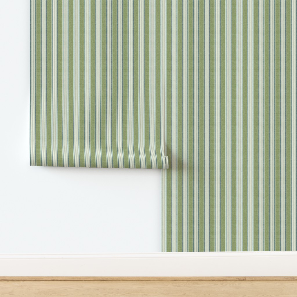 Wallpaper in greenery stripe | Spoonflower