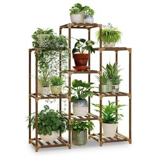 Plant Stand Indoor Plant Stands Wood Outdoor Tiered Plant Shelf for Multiple Plants | The Home Depot