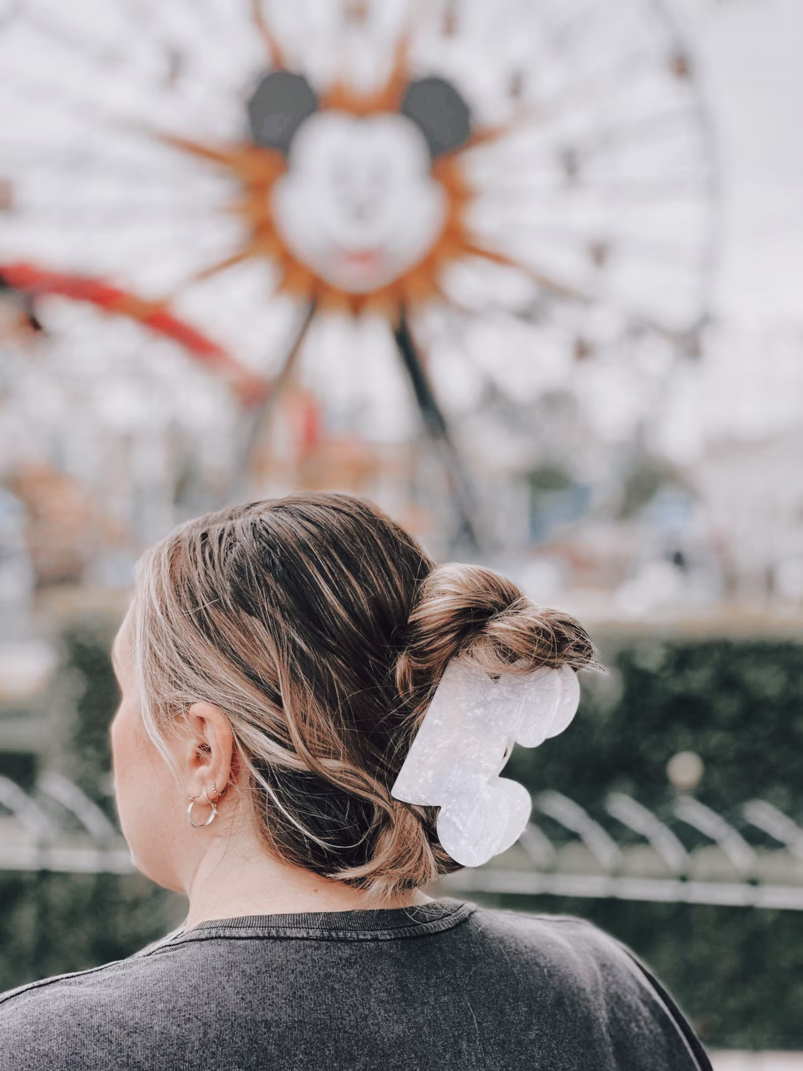Checkered mouse shaped inspired claw clip  | mickey | park essentials | hair accessories | pearl ... | Etsy (US)