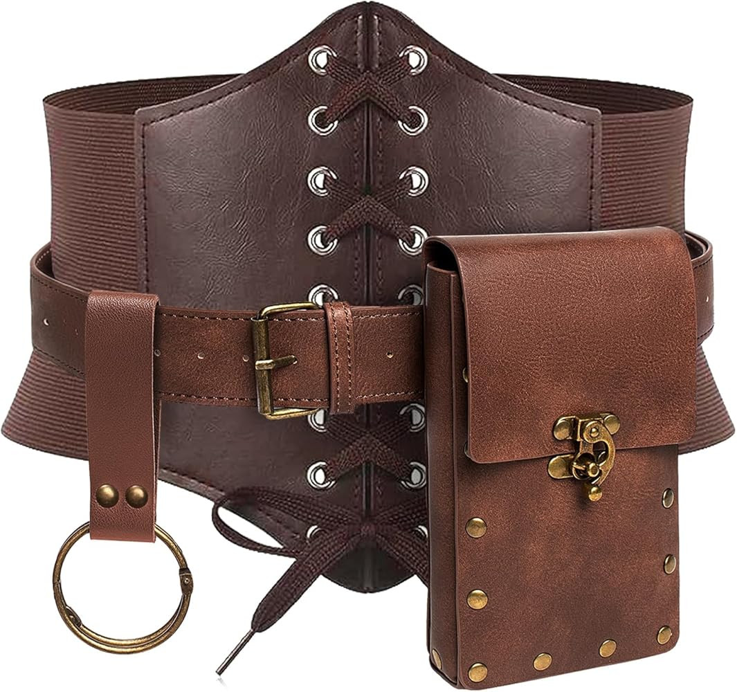 Womens Corset Belt Belt Pouch Waist Bag Fanny Pack Phone Holder Medieval Renaissance Costume Acce... | Amazon (US)