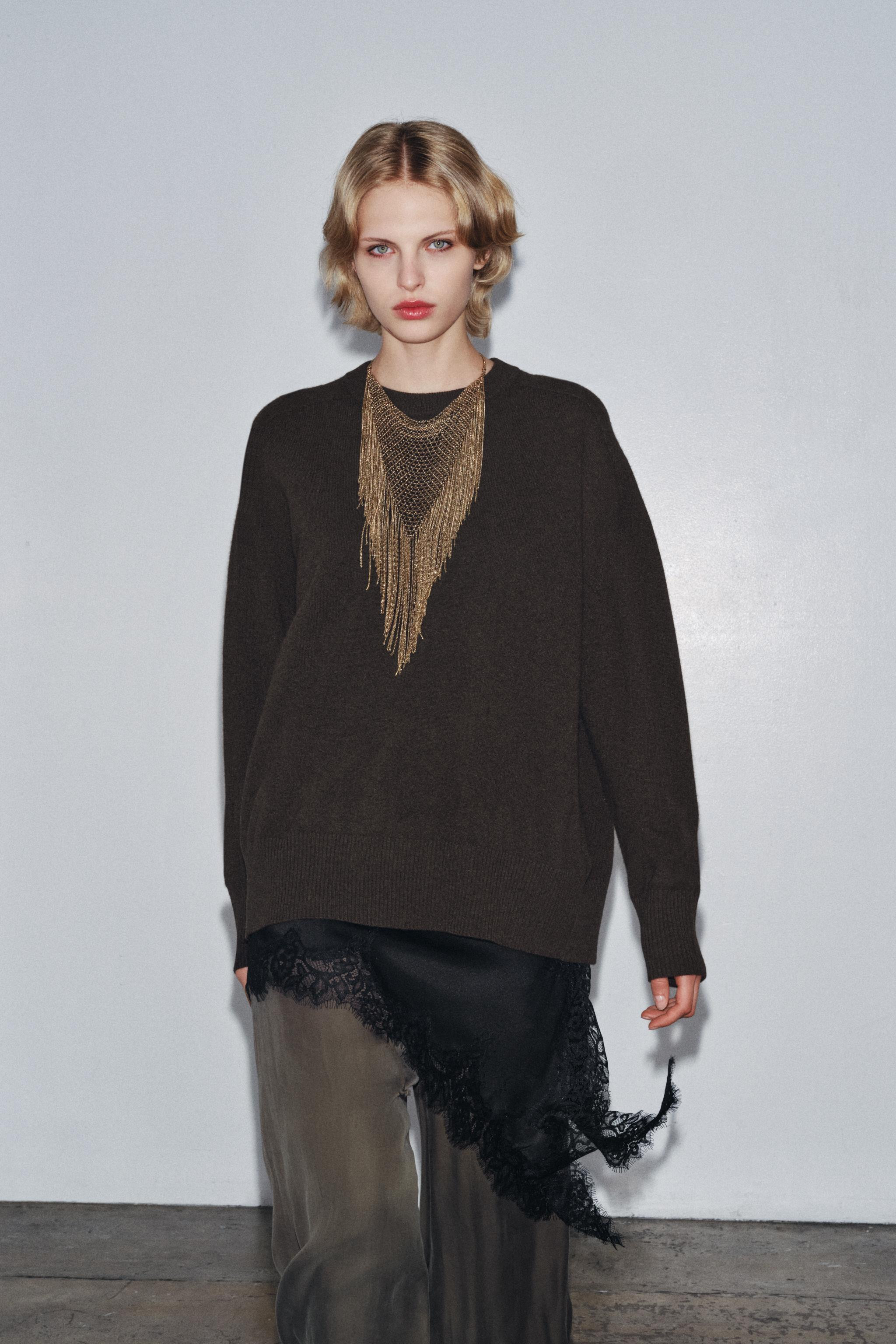 100% WOOL OVERSIZED SWEATER | Zara US