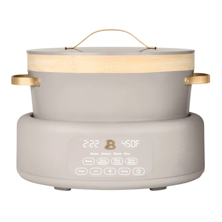 Beautiful 10-in-1, 8 Qt Multi-Cooker with Bamboo Steamer Insert and 7 Preset Functions, Porcini T... | Walmart (US)