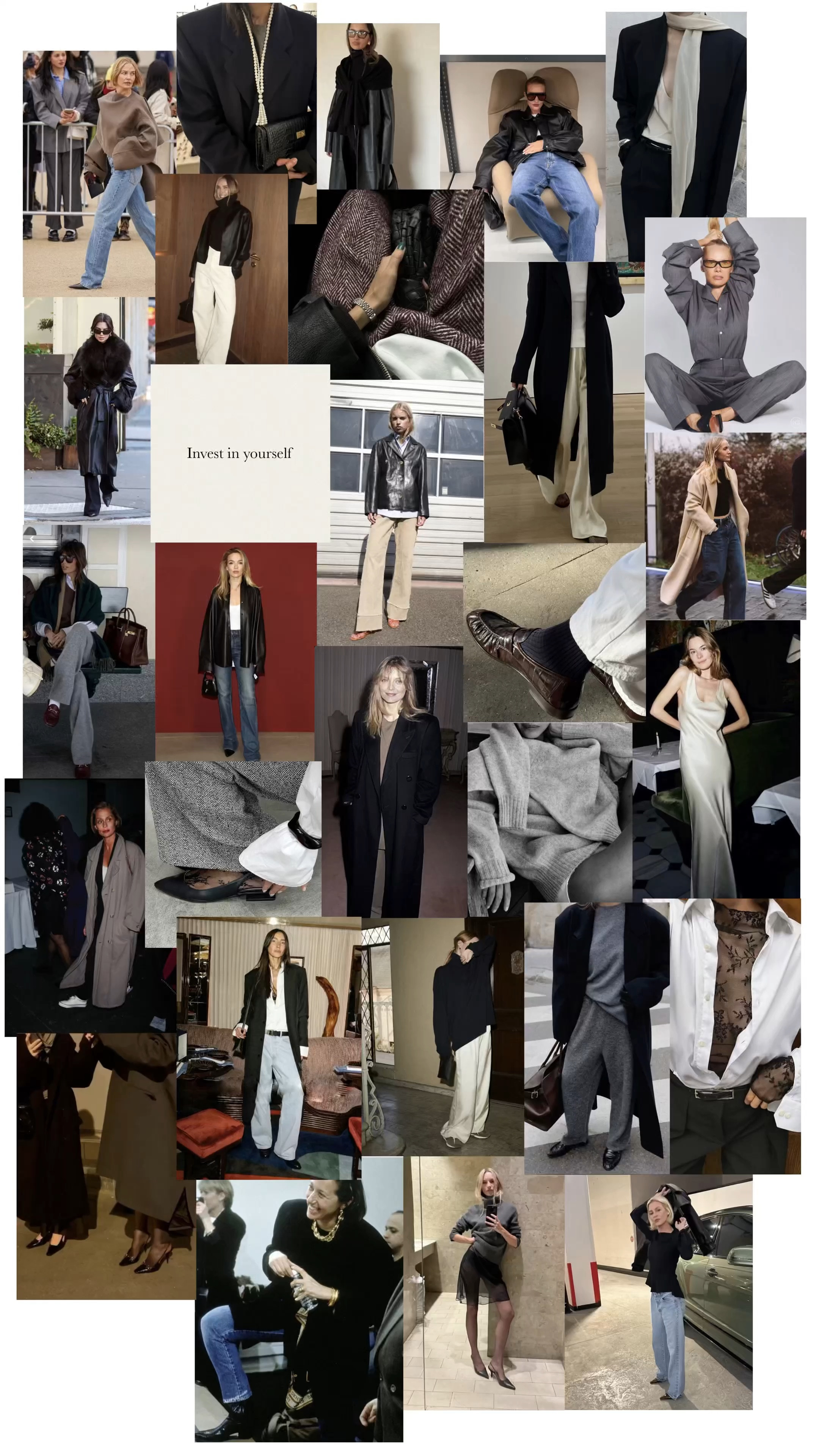 January Mood 
Denim + Leather
Lace + Tailoring
Silk + Knitwear 

1 mood-board, endless outfit ideas 🖤 



#LTKeurope #LTKstyletip #LTKover50style