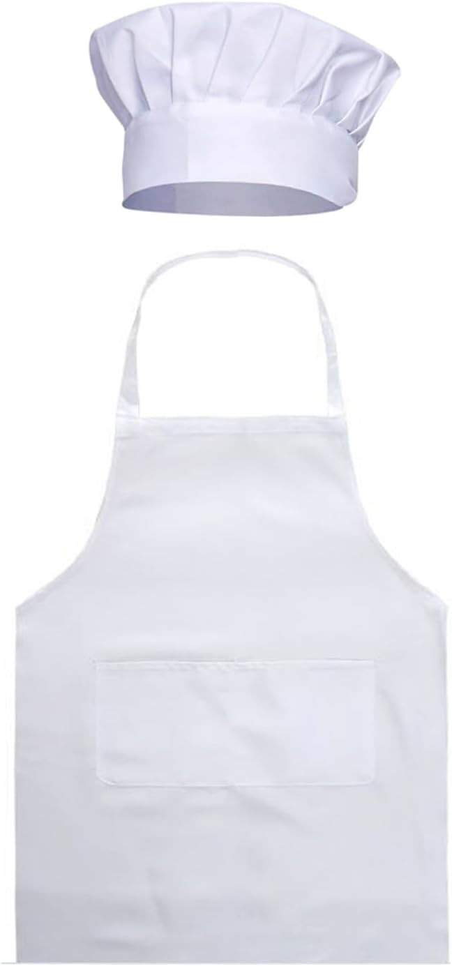 Chef Apron Hat Set Adjustable Apron with Butcher Hat Baker Costume for Men and Women | Amazon (US)