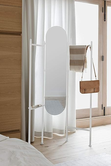 Umbra Vala Full Length Mirror and Clothing Valet – Adjustable Floor Mirror with Built-In Clothi... | Amazon (US)