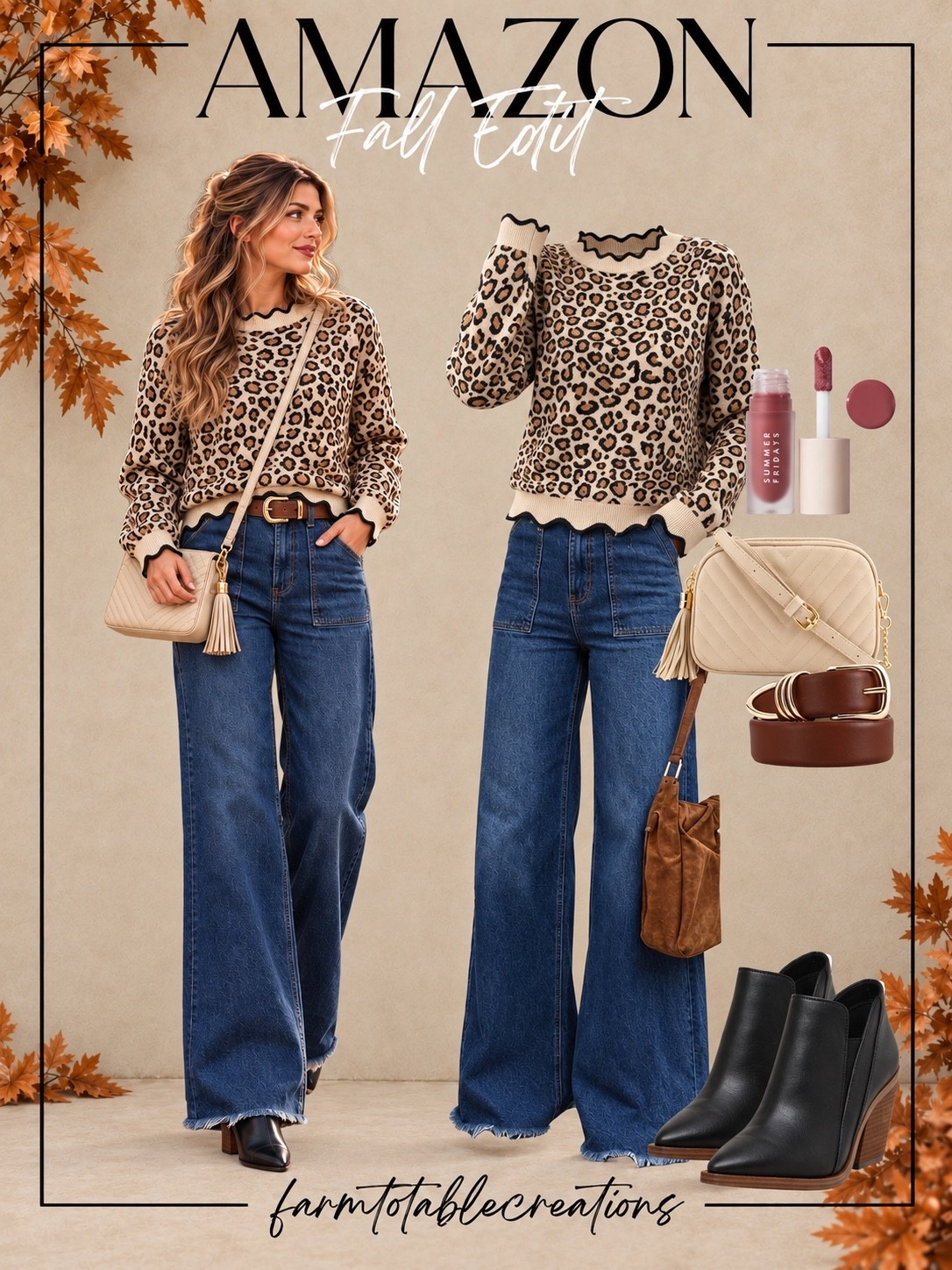 Amazon Prime Day Fall Fashion Deal 🍂🐆

This Amazon Prime Day outfit is such a cute way to add a little print to your fall wardrobe. The leopard sweater makes the whole look feel fun and polished, while the dark-wash wide-leg jeans keep it casual enough for everyday wear.

I love the neutral crossbody, brown belt, black ankle boots, and soft mauve lip with it. It’s an easy look for lunch, errands, casual Fridays, date night, or a fall weekend out.

Follow @farmtotablecreations on Instagram for more cozy home finds and trending decor.

#LTKStyle #LTKFashion #LTKSaleAlert #PrimeDay #AmazonPrimeDay #PrimeDayDeals #AmazonFashion #AmazonFinds #FallFashion #LeopardPrint #WideLegJeans #FallOutfit #CasualFallStyle #AmazonDeals #AmazonMustHaves