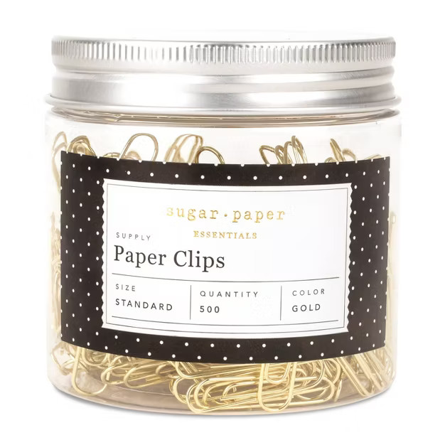 500ct Standard Paper Clips Gold - Sugar Paper Essentials | Target