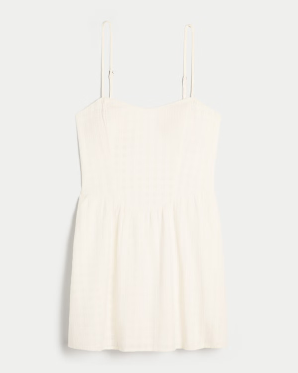 Open-Back Crosshatch Skort Dress | Hollister (US)