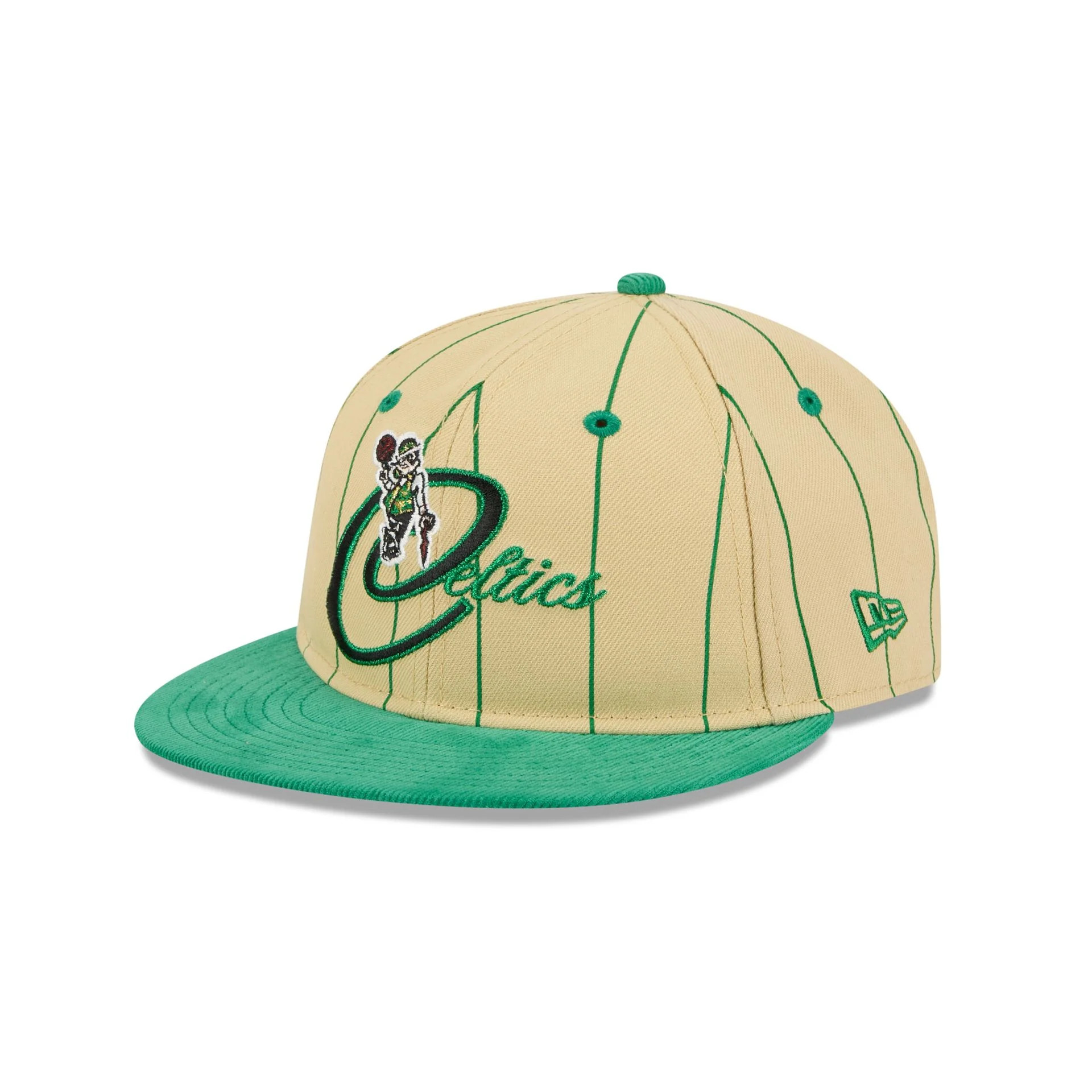 Boston Celtics Pinstripe Script Retro Crown 9FIFTY Adjustable Hat | New Era