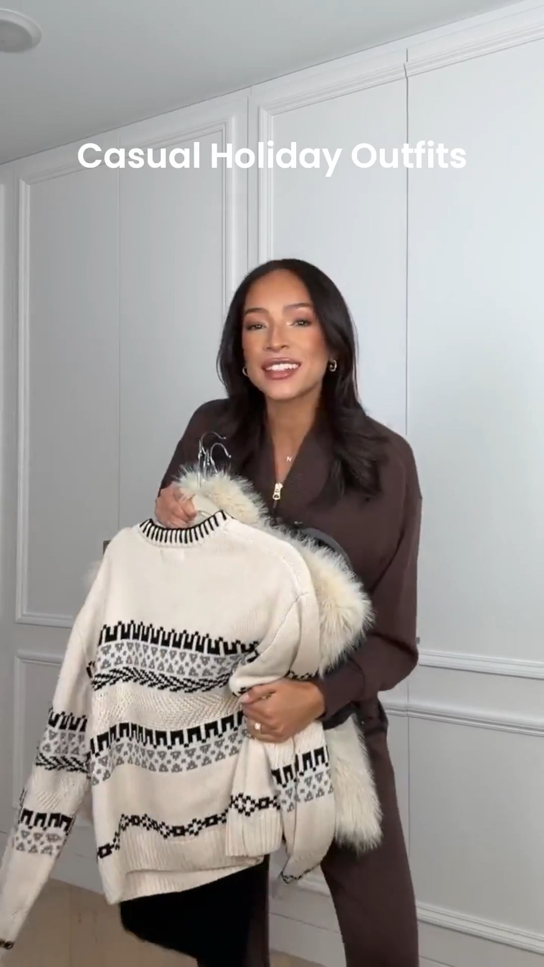 Casual holiday outfits ✨ festive, yet comfy and chic holiday looks all on sale for Black Friday! Sizing details below 👇🏽

Fair isle sweater - L
Leggings - M
Fur Vest - M
Embellished Top - L
Black Barrel Pants - M
Halz-Zip - M
Wide Leg Pants - M
Wool Coat - M

Holiday outfit 
Holiday party outfit 
Winter outfit 
Winter fashion 
Bump friendly outfit 
Black Friday Sale
Cyber Deals

#LTKSaleAlert #LTKCyberWeek #LTKHoliday