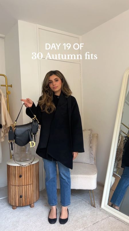 30 days of autumn outfits, day 19  🍂. Fall styling video, 30 days of autumn outfits, 30 days of outfits challenge, 30 days of fall fits 

Black jacket, blue jeans, court shoes, dior black saddle bag, 
fall outfits, fall trends, autumn fashion, autumn outfit inspo, what to wear, pinterest outfit inspo, fall fashion, fall outfits, fall, cozy season, modest fashion, black scarf jacket, Hobbs jacket, wool jacket with scarf, Hobbs London blue straight cut jeans, black Dior saddle bag 

fall outfits, fall trends, autumn fashion, autumn outfit inspo, what to wear, pinterest outfit inspo, fall fashion, fall outfits, fall, cozy season, 30 days of autumn, styling video, modest fashion

#LTKVideo #LTKSeasonal #LTKU