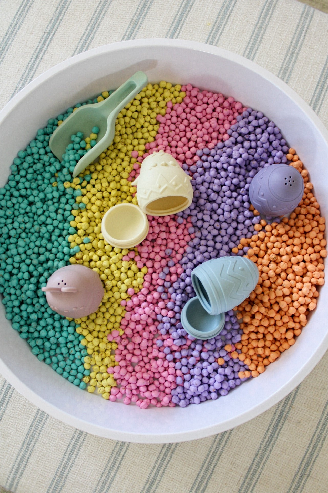 A fun sensory bin for spring using these Hippity Hoppity bath toys from Calla & Friends! 🐣 they are made for your water table & bath toys! We used them to make egg shakers & had so much fun! I love that toys are mold free,made with non toxic silicone and are dishwasher safe! 

#LTKKids #LTKmomlife #LTKSeasonal