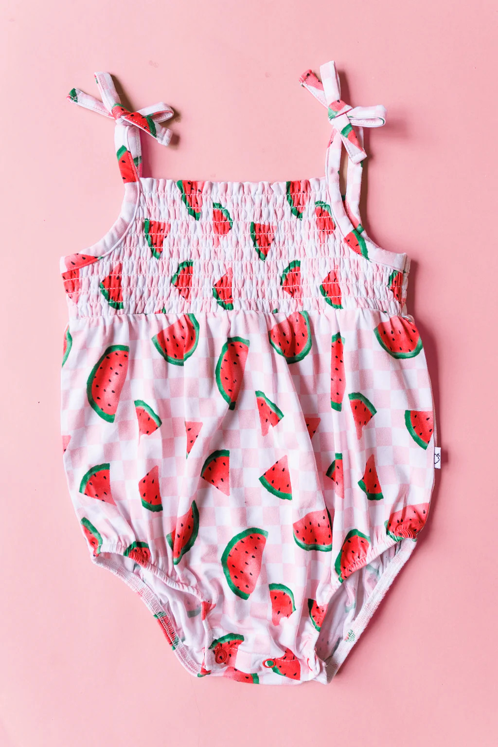 ONE IN A MELON CHECKERS DREAM BUBBLE ROMPER | Dream Big Little Co.