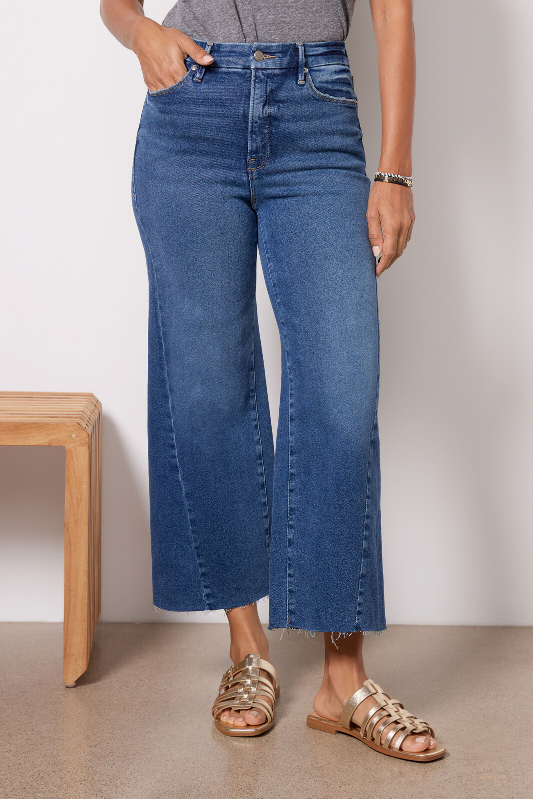 Good Waist Palazzo Crop Jean | Evereve