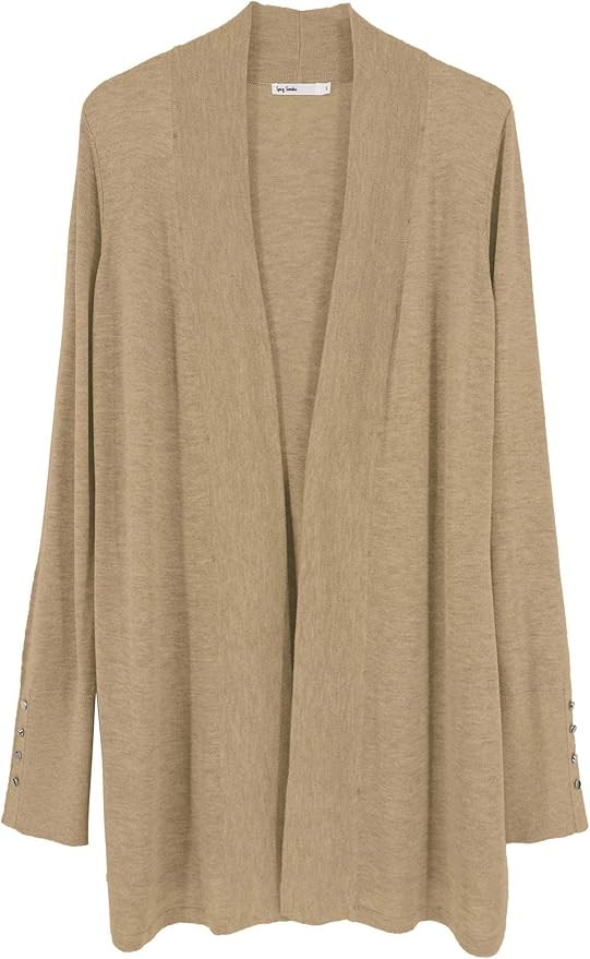 Spicy Sandia Women's Open Front Lightweight Knit Cardigans Long Sleeve Sweater Black at Amazon Wo... | Amazon (US)