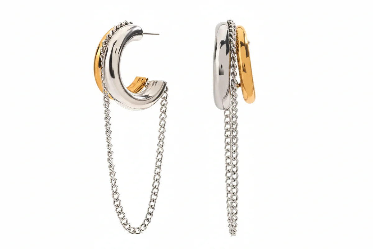 Draped Hoops - Mixd Metal | Garnished in Gold