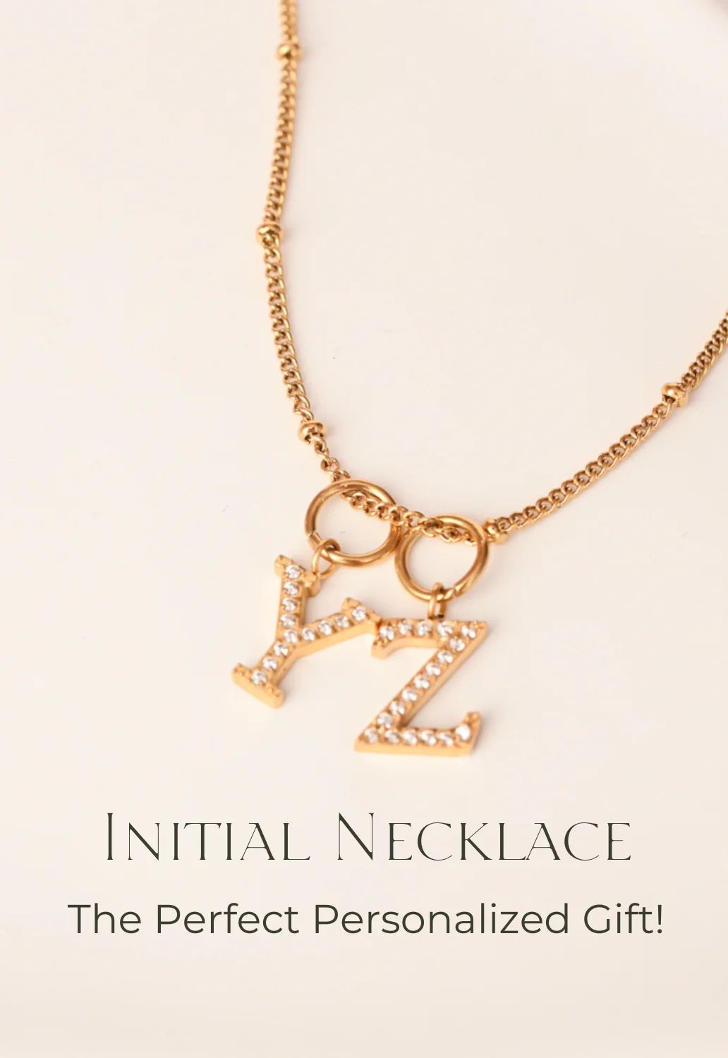Initial Gold Necklace- Two Charms | Starfish Project