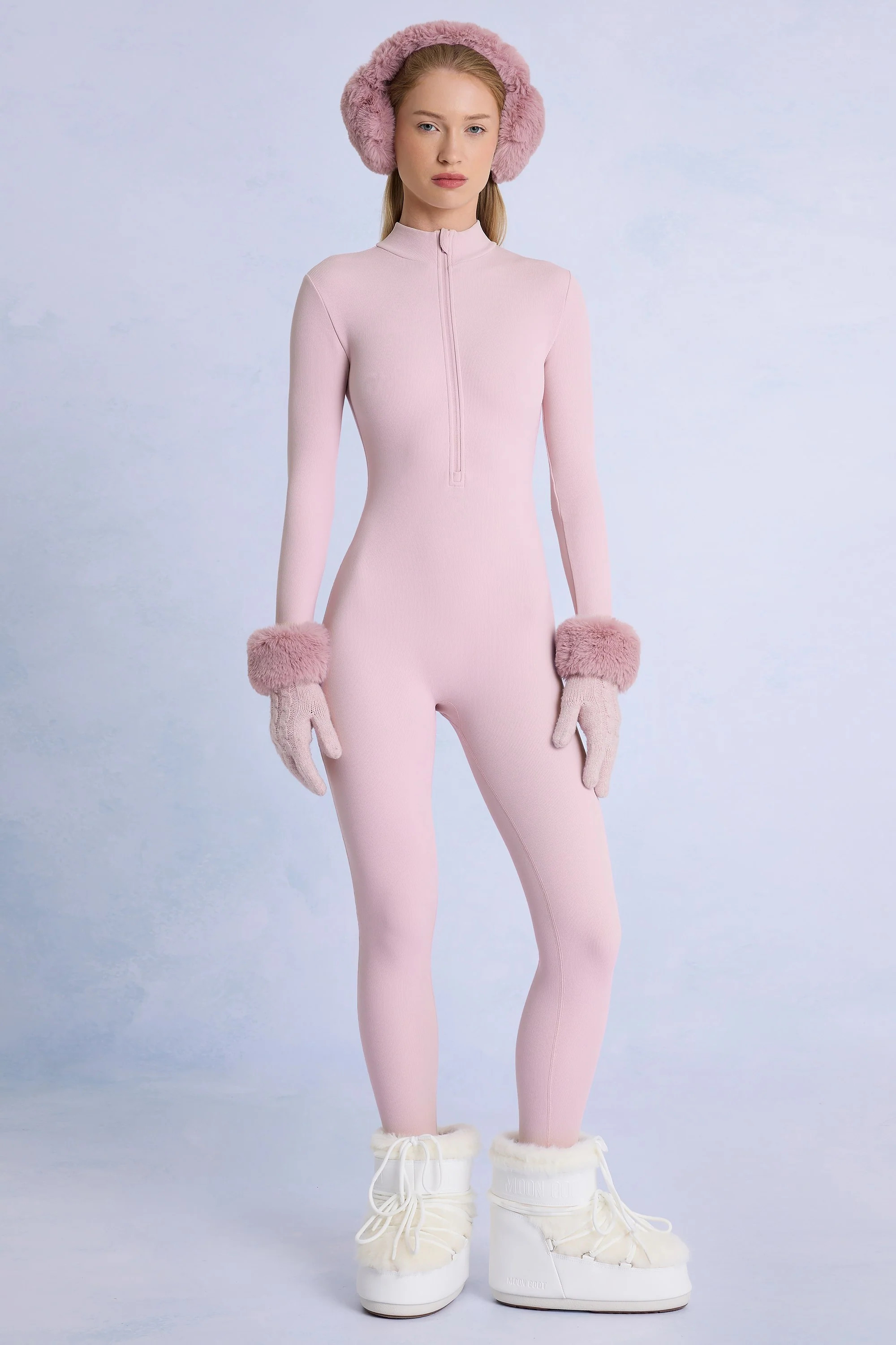 Thermal Base-Layer Jumpsuit in Powder Pink | Oh Polly