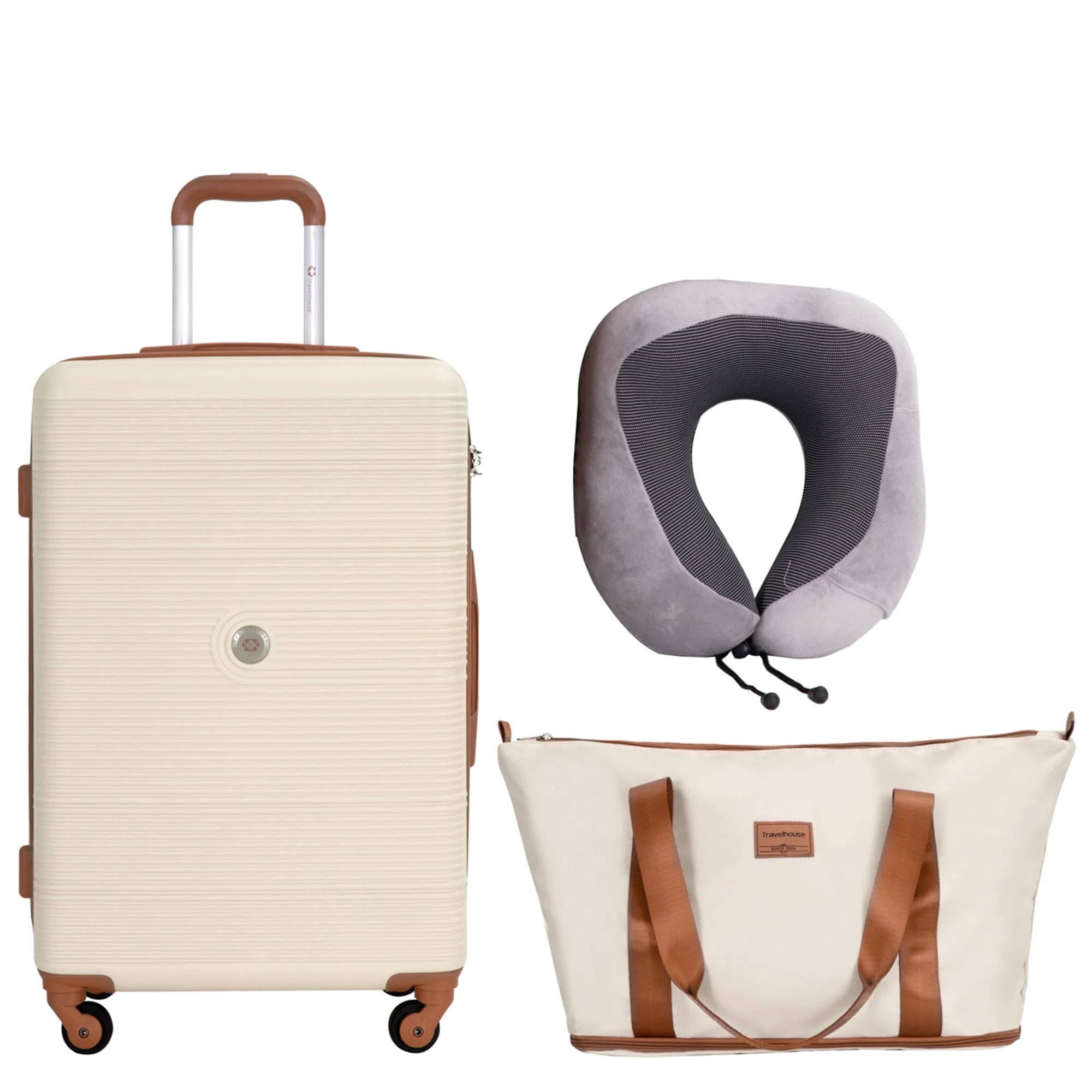 Travelhouse Carry on Luggage Set 3 Piece hardshell TSA Lock Spinner Wheels Suitcase with Travel B... | Walmart (US)