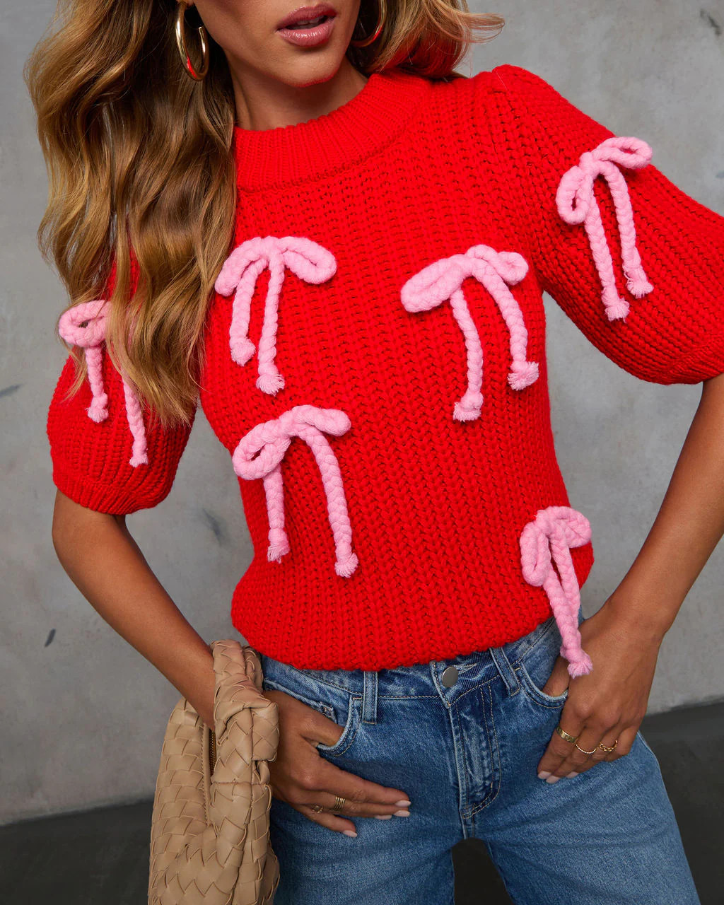 Tied Down Bow Embellished Sweater | VICI