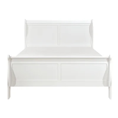 Traditional Bedroom Furniture, Classic White Queen Size Bed With Headboard And In Style, White, Wood & | Wayfair North America