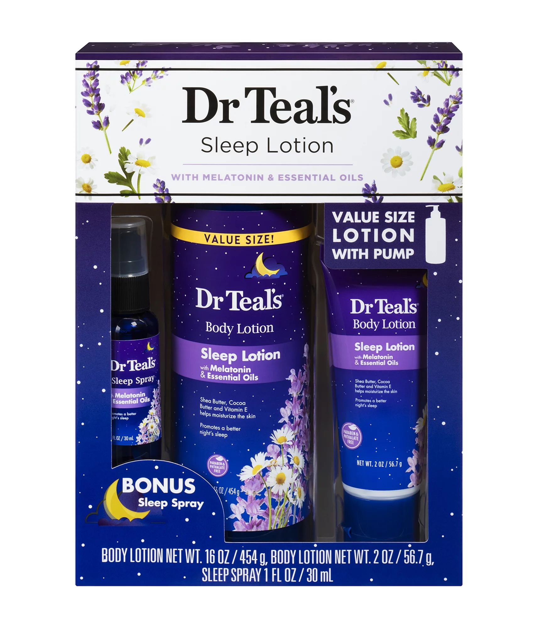 Dr Teal’s Sleep Lotion with Melatonin & Essential Oils, 3 Piece | Walmart (US)