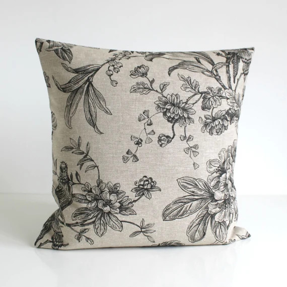 Linen Pillow Cover, 16 Inch Pillow Cover, Bird Pillow Cover, 16x16 Pillow Sham, Cushion Cover, Throw | Etsy (US)