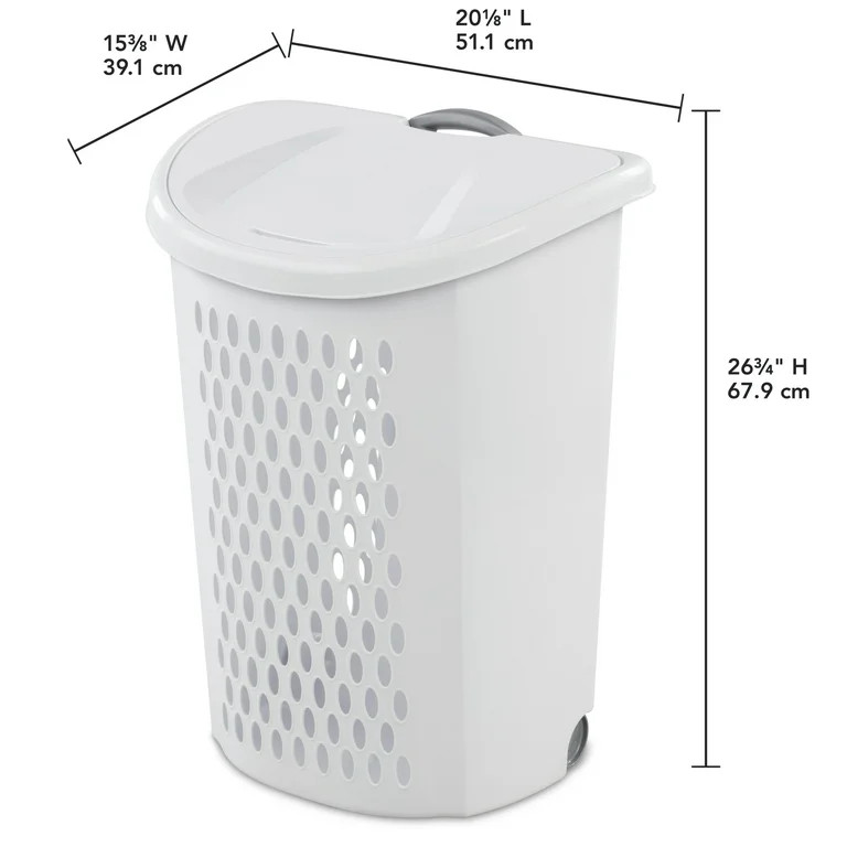 Sterilite Ultra™ Wheeled Hamper, Plastic Laundry Hamper with Handle for Easy Transport, White | Walmart (US)