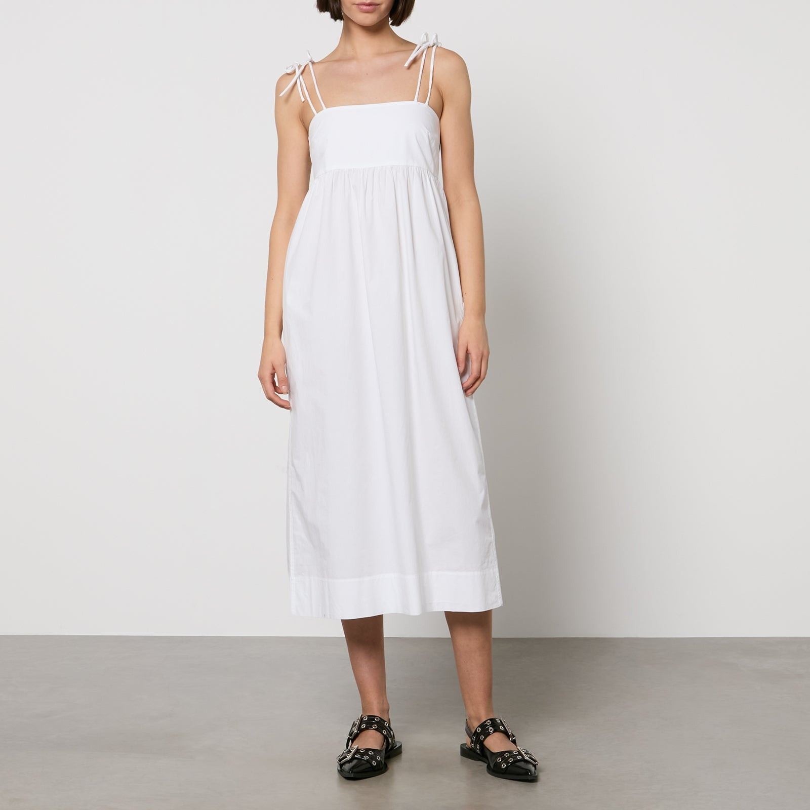 Ganni Cotton-Poplin Midi Dress | Coggles | Coggles (Global)